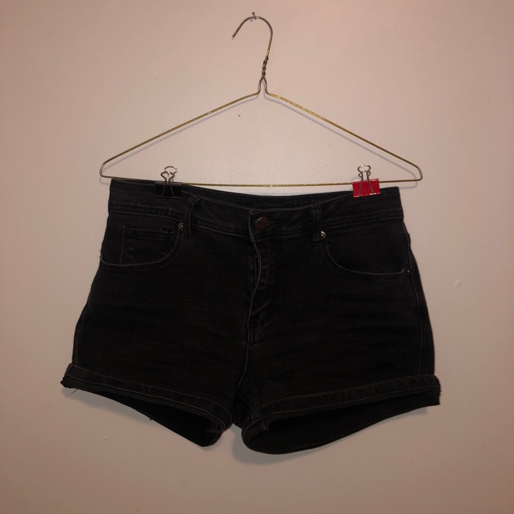 Black denium shorts